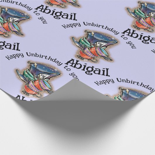 Alice in Wonderland Mad Hatter Teacups Aangepaste  Cadeaupapier (Hoek)