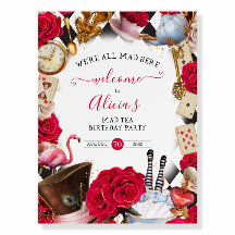 Alice in Wonderland Mad Tea Birthday Welkomstteken