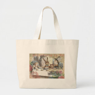 Alice in Wonderland Mad Tea Party Kunst Grote Tote Bag