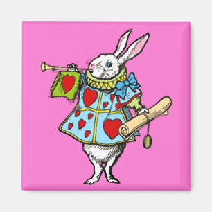 Alice in Wonderland Magnet Rabbit Hearts Red Magneet