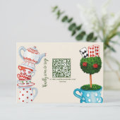 Alice in Wonderland Mariage code qr carte RSVP (Debout devant)