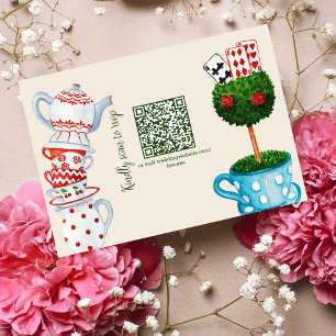 Alice in Wonderland Mariage code qr carte RSVP