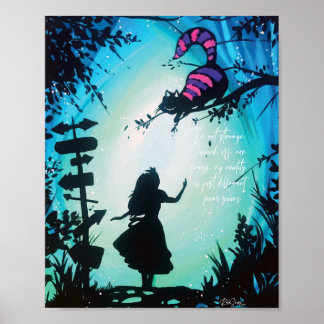 Alice In Wonderland met Cheshire Cat Poster