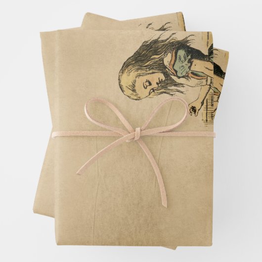 Alice in Wonderland met dieren Inpakpapier Vel (In situ)