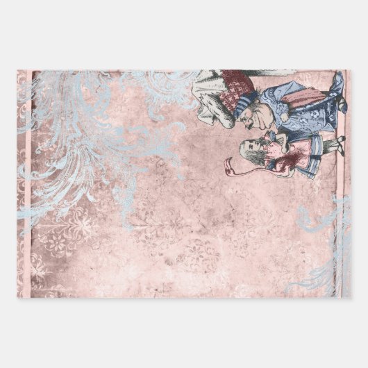 Alice in Wonderland met Duchess Pink Inpakpapier Vel (Voorkant)