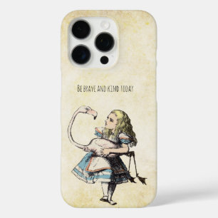 Alice in Wonderland met een flamingo iPhone 16 Pro Hoesje