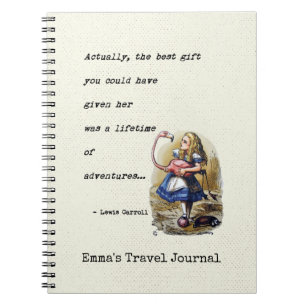 Alice In Wonderland Met Flamingo Avontuur Citaat Notitieboek