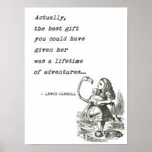 Alice In Wonderland Met Flamingo Avontuur Citaat Poster