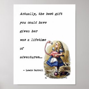 Alice In Wonderland Met Flamingo Avontuur Citaat Poster