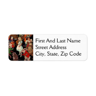 Alice in Wonderland met Friends Illustration Etiket