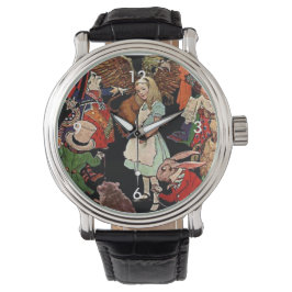 Alice in Wonderland met Friends Illustration Horloge