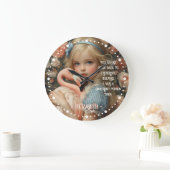 Alice in Wonderland met roze flamingo Grote Klok (Huis)