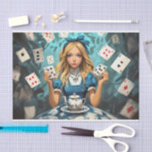 Alice in Wonderland met speelkaarten en theepot Tissuepapier (Craft)