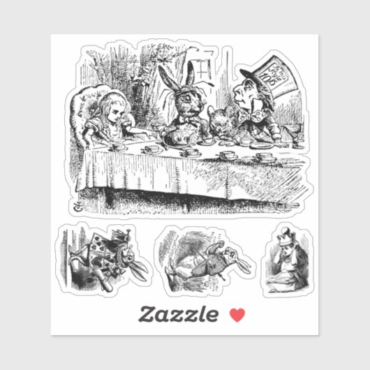 Alice in Wonderland met White Rabbit Sticker (Vel)