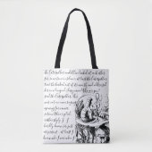 Alice in Wonderland met zwart en wit script Draagtas (Voorkant)