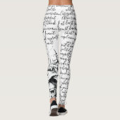 Alice in Wonderland met zwart en wit script Leggings (Achterkant)