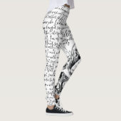Alice in Wonderland met zwart en wit script Leggings (Rechts)