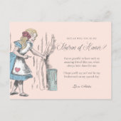 Alice in Wonderland | Mijn Matron of Honor? Uitnodiging Briefkaart (Achterkant)