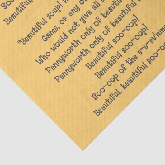 Alice in Wonderland Mock Turtle Soep Song Tissuepapier (Detail)