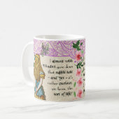 Alice in wonderland, mok met dubbele citaten,  (Voorkant links)