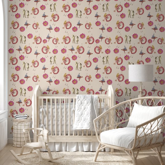 Alice in Wonderland Mushroom Bloem Behang (Kinderen)
