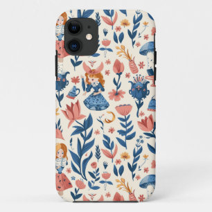 Alice in Wonderland Naadloze Patroon iPhone 11 Hoesje