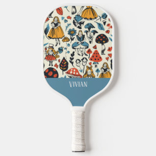  Alice in Wonderland Naadloze Patroon Pickleball Paddle