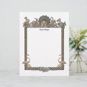 Alice in Wonderland Naam Letterhead Custom Briefhoofd (Staand voorkant)