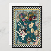 Alice in Wonderland Note Kaart (Voorkant / Achterkant)