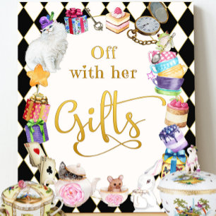 Alice in Wonderland Off met haar geschenken Poster
