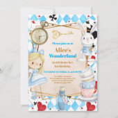 Alice in Wonderland One-derland 1e verjaardag Kaart (Voorkant)