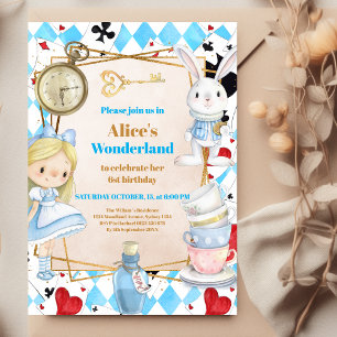 Alice in Wonderland One-derland 1e verjaardag Kaart