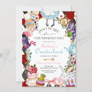 Alice in Wonderland - Onederland First Birthday I Kaart