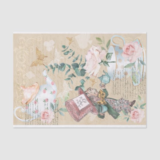 Alice in Wonderland - ontkoppelingsbrief Tissuepapier (Voorkant)