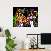 alice in wonderland ontmoet oz - tovenaar poster (Thuiskantoor)