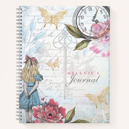 Alice in Wonderland Ontvangt collage Notitieboek (Voorkant)