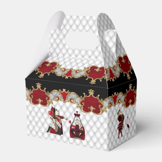 Alice in Wonderland op Crimson en White Bedankdoosjes (Voorkant Zijde)