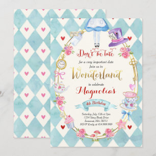 Alice in Wonderland op de dag van de uitnodiging v