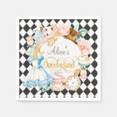 Alice in Wonderland op de theedag 1 verjaardag Servet (Voorkant)