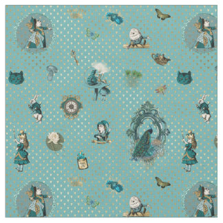 Alice in Wonderland op het thema Peacock Fantasy Stof