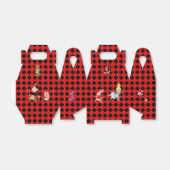 Alice in Wonderland op Red and Black Art Deco Bedankdoosjes (Uitgevouwen)