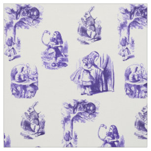 Alice in Wonderland Paarse Fabric Stof