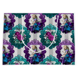 Alice in Wonderland Paarse groene Lijsten Groot Cadeauzakje