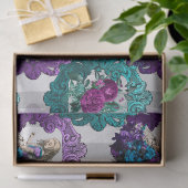 Alice in Wonderland - Paarse groene Lijsten - ontk Tissuepapier (Geschenk)