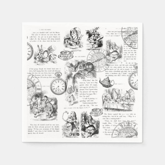 Alice in Wonderland papieren servetten (Voorkant)