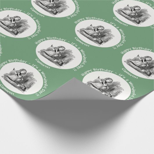 Alice in Wonderland Party - Alice en de Kitten Cadeaupapier (Hoek)