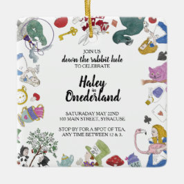 Alice in Wonderland Party Invitation Ornament