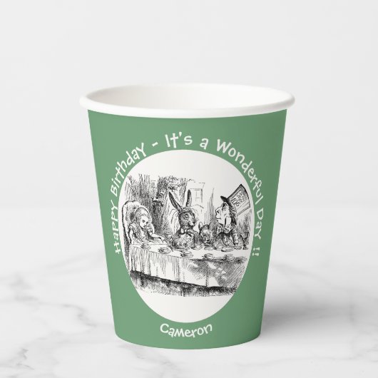 Alice in Wonderland Party - Mad Hatter's Tea Party Papieren Bekers (Voorkant)
