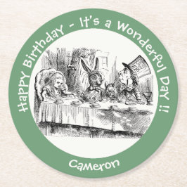 Alice in Wonderland Party - Mad Hatter's Tea Party Ronde Kartonnen Onderzetter