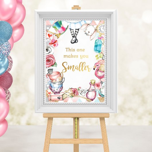 Alice in Wonderland Party Sign, Geschenken Tafelte Poster
